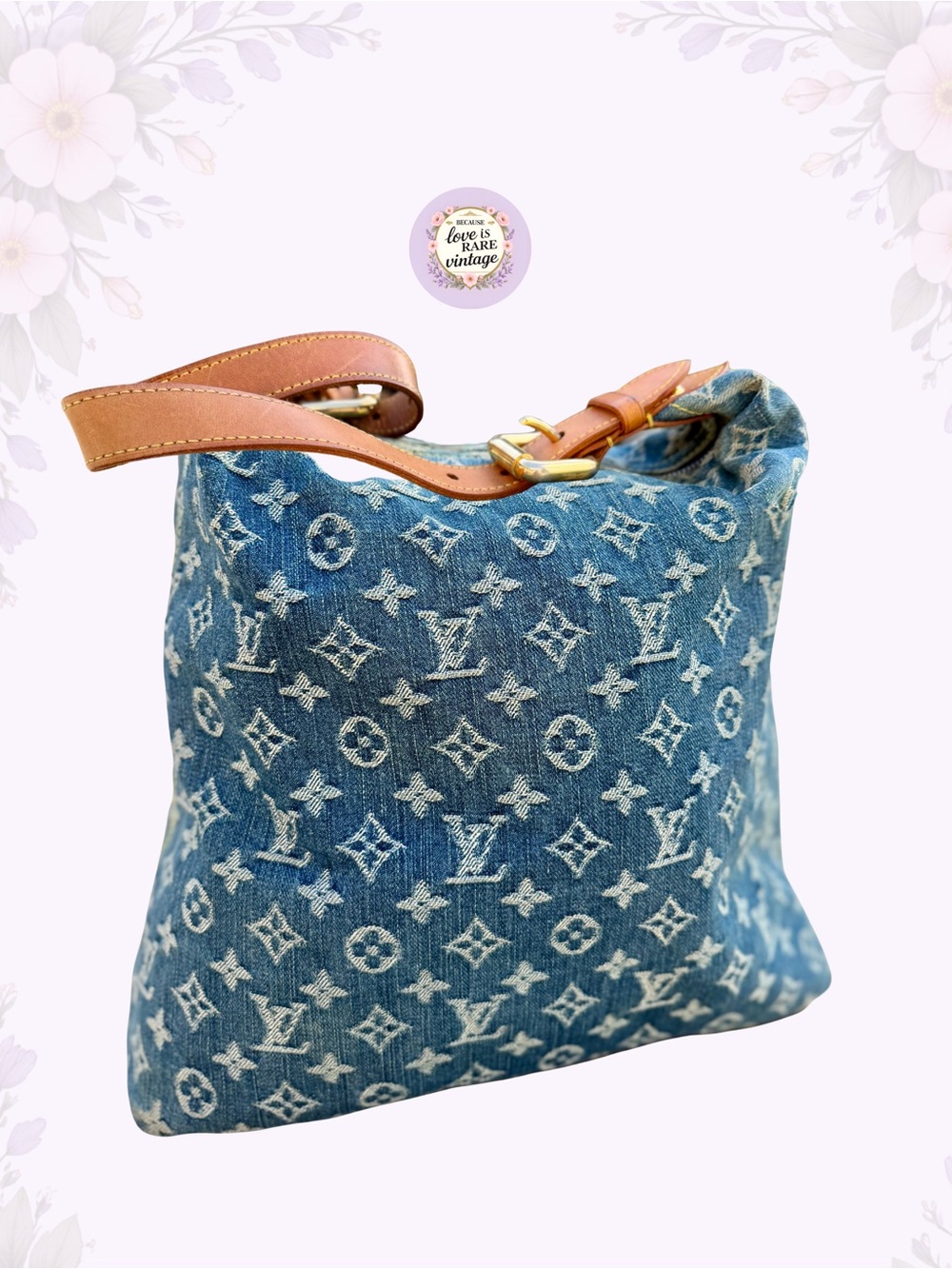 Louis Vuitton Denim Shoulder Bag • FL1065 • COA • Vintage 2005 - Picture 3 of 15